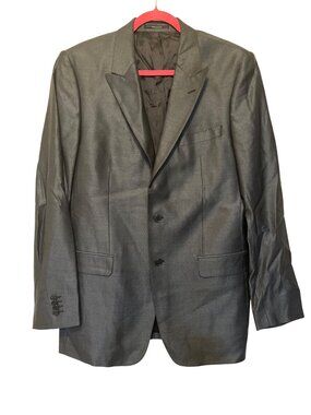 Versace Mens Charcoal Gray Single-Breasted Suit Jacket Size 52 Made In Croatia